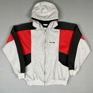 VTG Adidas Hoodie Fits Large Colorblock Track‎ Full Zip Sweatshirt Trefoil 1990s